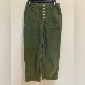 Veronica Beard Green Crosbie Crop Wide Leg Pants Size 27